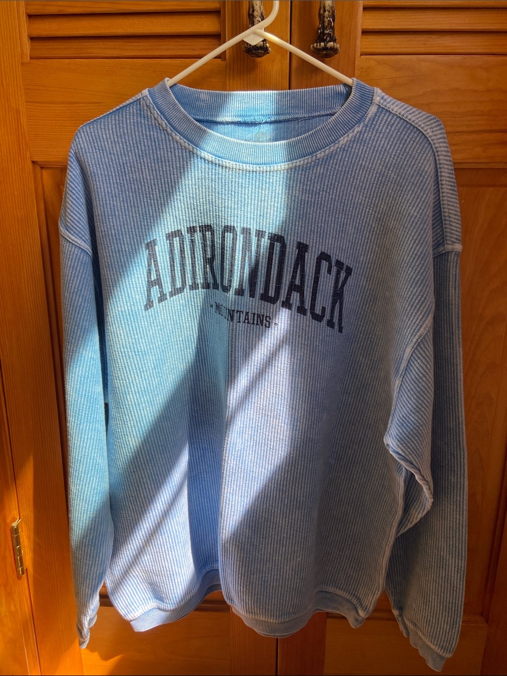 Adirondack Light Blue Crewneck Sweatshirt- Size M, but more like an XL